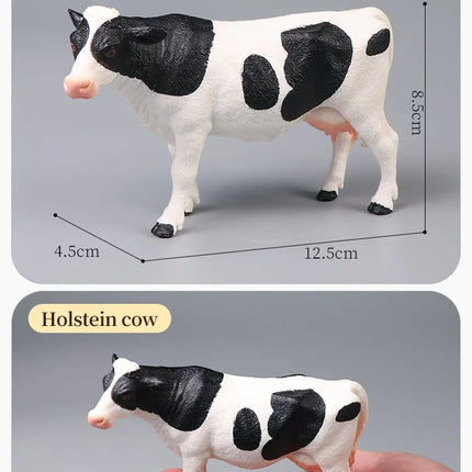 Farm Animal Models - Bull Milk Cow Poultry Educational Action Figures for Children's Cognitive Learning Collection