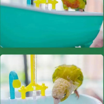 Parrot Shower Bird Bath Cage Automatic Parrot Shower Bowl Birds Accessories Parrot Toy Bird Bathtub
