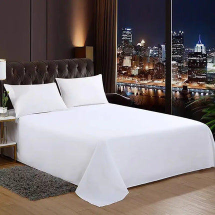 One Piece of Single Bed Sheetss (Excluding Pillowcases and Pillow Cores) Washed Material Pure White Hotel Bed Sheetss B&B Single and Double Home Use