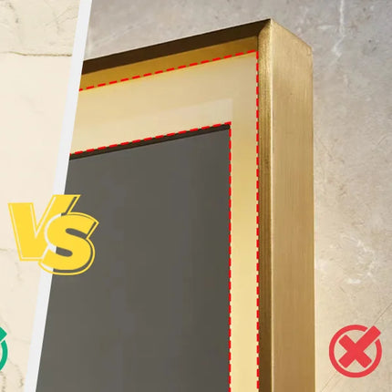 Bathroom Mirror with LED 60/80cm Round Illuminated Wall Mirror Aluminum Gold Frame Anti-fog 3 Lighting Color Memory Function