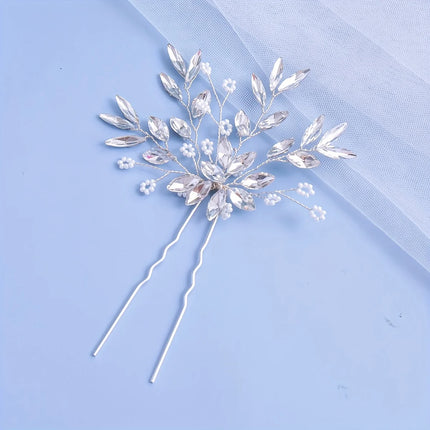 Fashion Crystal Pearl Rhinestone Hairpins Stick Hair Clip For Women Bridal Hair Accessories Party Wedding Hair Clips Jewelry