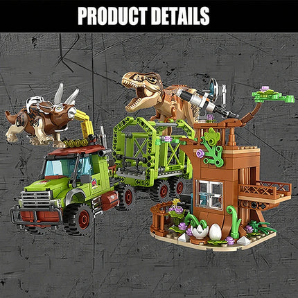 World Building Blocks Sets Dinosaur Exploration Triceratops Rescue operation Scene Models Bricks DIY Toy Kids Gift