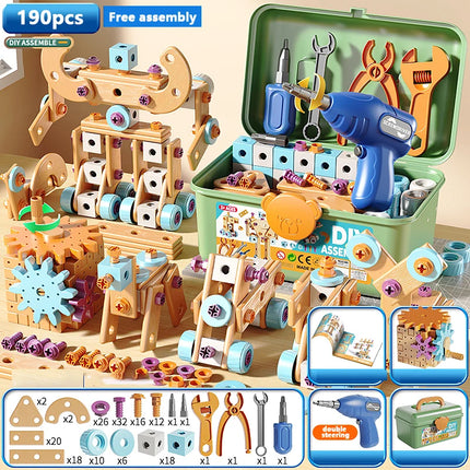 Hand Disassembly Assembly Puzzle Simulated Screwing Toolbox Early Educational Kids