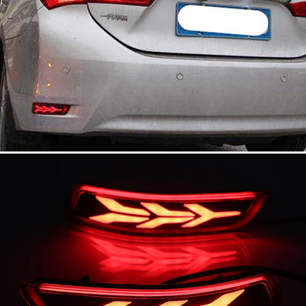 2Pcs LED Rear Bumper Reflector Lamp Driving Warning Light Brake Stop Light Turn Signal Light For Toyota Corolla Altis 2014-2018