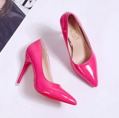 Plus size 34-43 Women's pointed high heels PU dress Wedding high heels Zapatos Mujer Women's high heels