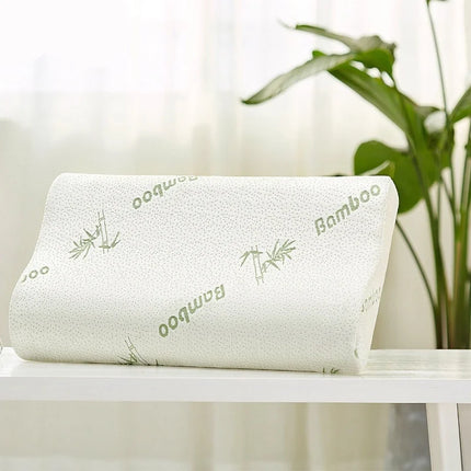 Bamboo Pillow Memory Foam Pillow with Removable Cover with Zipper Bamboo Neck Pillow for Sleeping Ergonomically Design JAF022