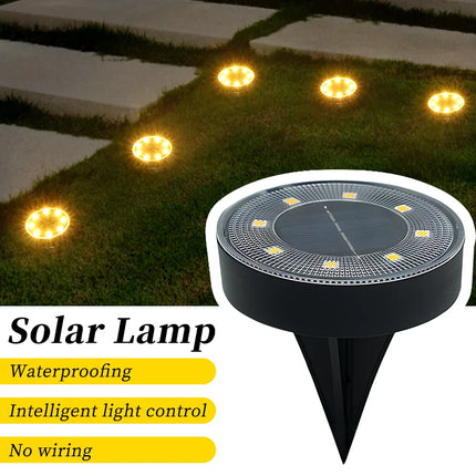 LED Outdoor Solar Power Ground Light IP68 Waterproof Lighting Control Path Deck Lights