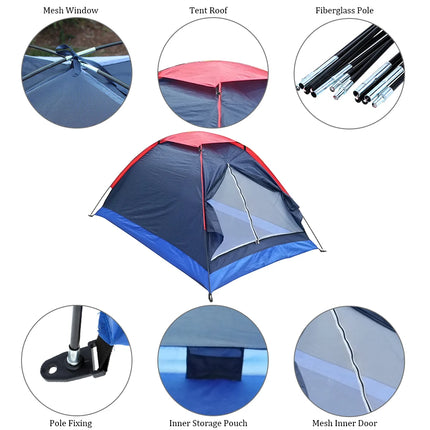 2 People Outdoor Travel Camping Single Layer Tent with Bag for Outdoor Camping