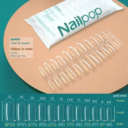 NAILPOP 120pcs Fake Nails Full Cover Press on Nails Coffin Soft Gel American