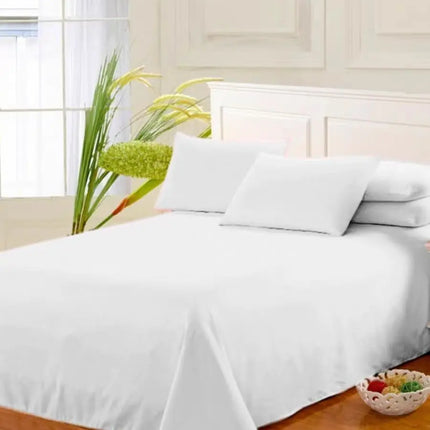 One Piece of Single Bed Sheetss (Excluding Pillowcases and Pillow Cores) Washed Material Pure White Hotel Bed Sheetss B&B Single and Double Home Use