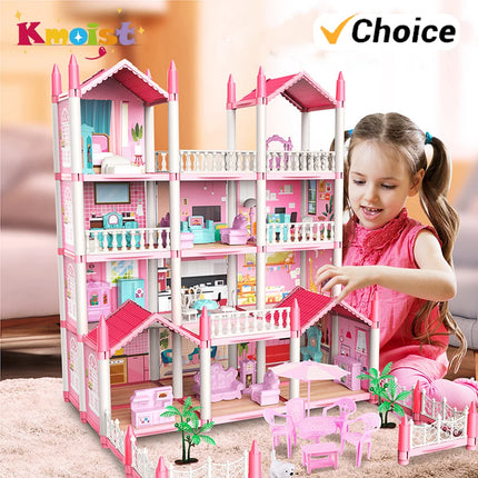 Princess Castle Villa Assembly Doll House Set Toy Girl Family Toy Children's