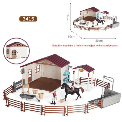Farm Stable House Model Action Figures Emulational Horseman Horse Animals e Cute Educational Kids Toy Gift