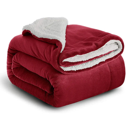 Sherpa Fleece Blanket Throw Black Soft Reversible Thick Plush Blankets Microfiber