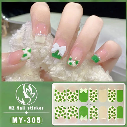 Panda Style Baking Free Gel 5D Nail Sticker Full Nail Self Adhesive Sticker