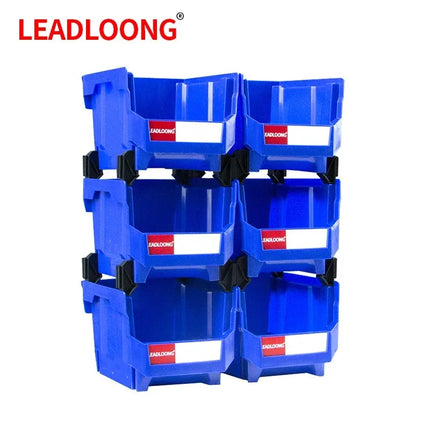 LEADLOONG V5 Combinable Storage Box 6pcs 10.8*8.4*7in/27.6*21.3*18cm Adjustable Bin Suitable For Warehouse School Garage Office