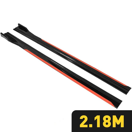 Universal 8PCS 2m/2.18m Side Skirt Extension Rocker Plate Lip Separator Bumper For BMW Mercedes-Benz Toyota Audi Nissan Honda
