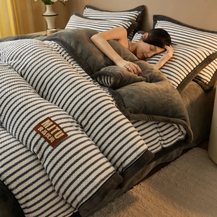 Winter quilts milk fleece cotton bedding thickened blanket warm dormitory single