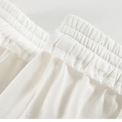 New Chinese Style Jacquard Wide Leg Satin Pants for Women Elegant Solid Office Lady Women's Casual Loose Pants Female