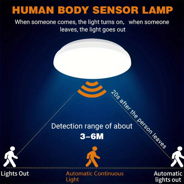 Led Ceiling Lamp With Motion Sensor 12W 24W Smart Home Lighting Led Ceiling Light Fixtures For Entrance Balcony Corridor 85-265V