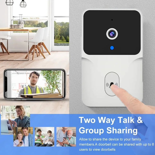 Tuya WiFi Video Doorbell Smart Home Door Bell Wireless Rechargeable Battery Outdoor HD Camera Two-Way Audio Visual Doorbell