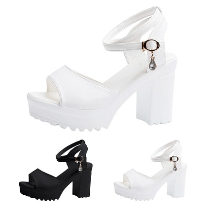 Women Fish Mouth Platform High Heels Wedges Buckle Slope Sandals Women Shoes Woman Platform High Heels Sandals High Heels