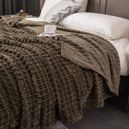 Milk Velvet Bed Blanket, Children, Adults, Warm Winter, Solid Color Durable, Sofa,
