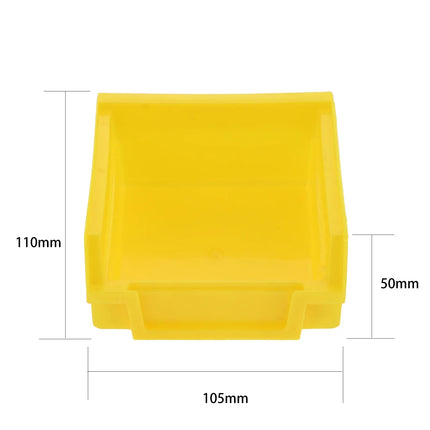 5pcs Stackable Storage Bins Tool Parts Organization Hanging Plastic Box Red Yellow Blue 110/190/270mm Garage Hole Board Case Kit