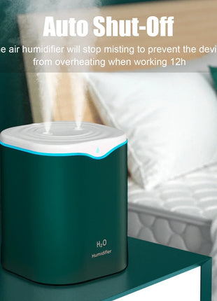 2L Double Spray Humidifiers with LED light Cool Mist Auto Shut-Off Humidifier Portable Desk Humidifiers for Bedroom Home Room
