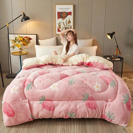 Winter Bedding Thick Quilt Blanket Thickened Warm Flannel Fleece