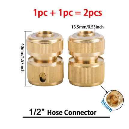 1Sets Garden Hose Quick Connect Water Hose Fitting, 3/4 Inch 1/2 Inch Brass BSP Female