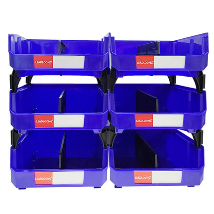 LEADLOONG V4 Tool Storage Bin 6pcs 11x11x5 Inch/27.6*27.9*12.8cm Combinable Multi Tools Organizer Box Garage And Home Supplies