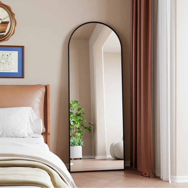 Full Length Mirror with Aluminum Alloy Frame,Floor Mirror with Stand,Full Body Mirror 162x53cm for Living Room Bedroom