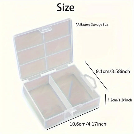 Durable Clear Battery Organizer Box - Holds 24 AA & AAA Batteries Plastic Storage Solution for Home Garage and Workshop No Power