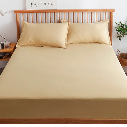 Cotton Fitted Sheet with Elastic Bands Non Slip Adjustable Mattress Covers for Single Double King Queen Bed,140/160/200cm