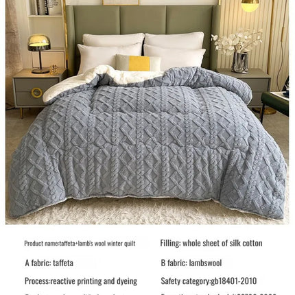 Comfortable double-sided velvet quilt core bedroom velvet thickened blanket home lamb fleece quilt warm quilt core comfortable