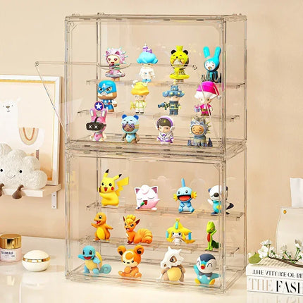 1pc Three Layer Transparent Display Rack Transparent Ladder Handmade Anime Car Model Blind Box Storage Box Jewelry Sorting Box