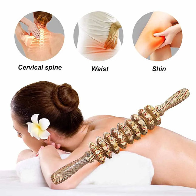 Wooden Therapy Massager Roller Trigger Point Massager Stick for Fascia