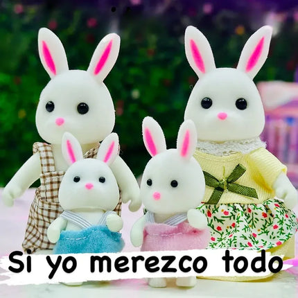 Forest Family Reindeer Rabbit Panda Animal Simulation Dollhouse Furniture Toy Set