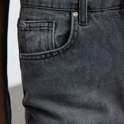 Trendyol TYZA Women's Jeans Casual Beltless Wide Leg Denim Plain Jeans Wide Leg Casual Pants Denim Pants