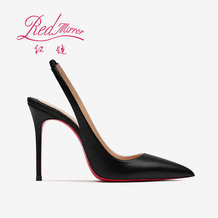 Heeled sandals Red Shiny Bottoms Naked color luxury Hollow