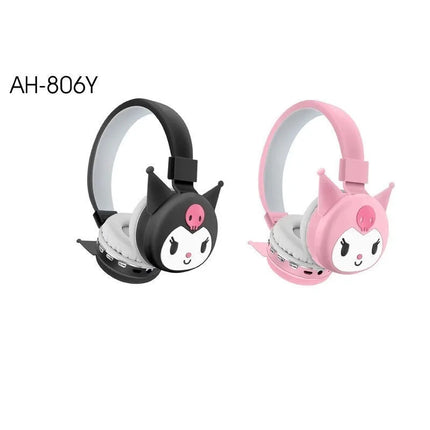 Kuromi Wireless Bluetooth Headsets Cartoon with Mic Foldable Lightweight Earphone for Phones Laptop