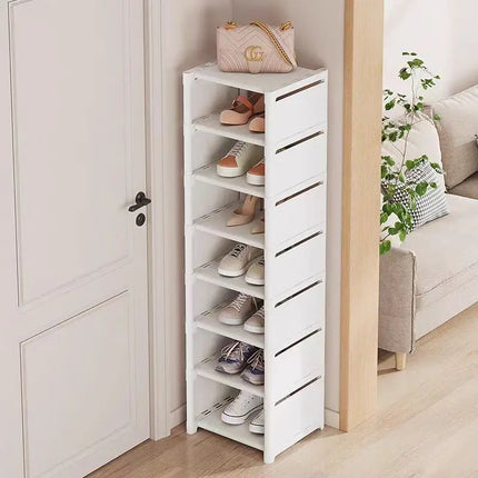 4-8 Layers Shoe Cabinet Adjustable Multi-Layer Storage Cabinet for Corner Entrance Organize Rack save space Shoe-shelf white