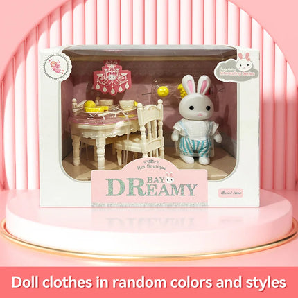 Little Rabbit Dresser Lovely Scene Play Toys Simulation Modelling Children