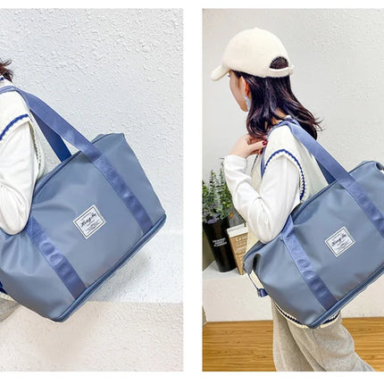 Carry On Travel Duffle Bag Nylon Waterproof Sports Gym Tote Bags for Women Large Capacity Storage Luggage Handbag