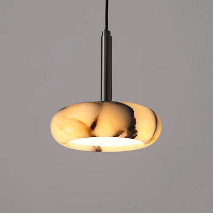 Luxury Black Round Natural Stone Pendant Lamp