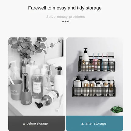 Bathroom Organiser Multifunctional Toiletries Organiser No-Punch Bathroom