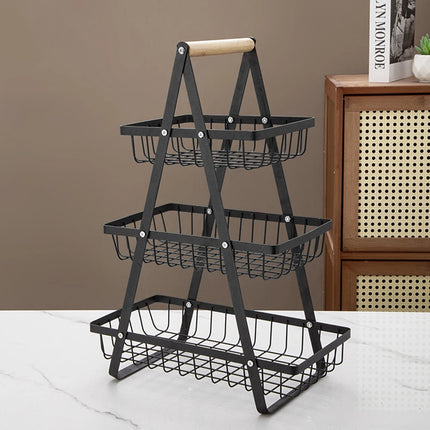 1PC Multi-Layer Fruit Basket Kitchen Empty Mesh Portable Storage Basket Living Room Dry Fruit Snacks Storage Rack