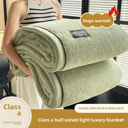 2024 new class A comfortable cotton velvet plush light luxury blanket warm soft and comfortable milk velvet