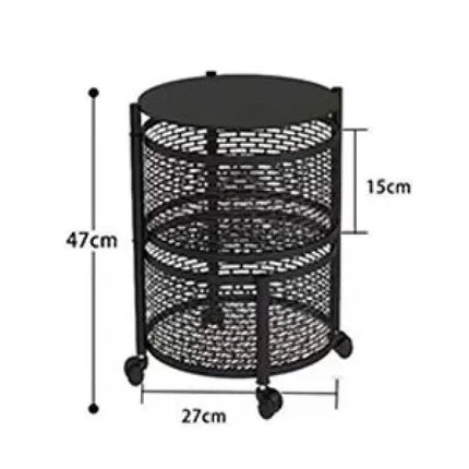Household Floor Standing MultiLayer Storage Rack Removable Rotating Storage Cabinet Kitchen Vegetable Fruit Basket with Wheel