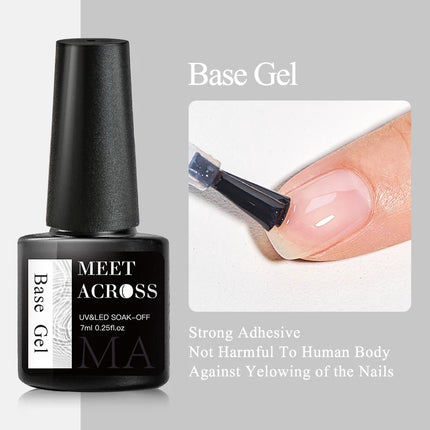 MEET ACROSS Sparkling Rose Pink Reflective Glitter Gel Nail Polish